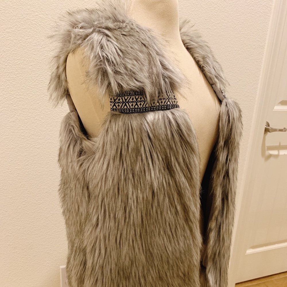 grey fur vest